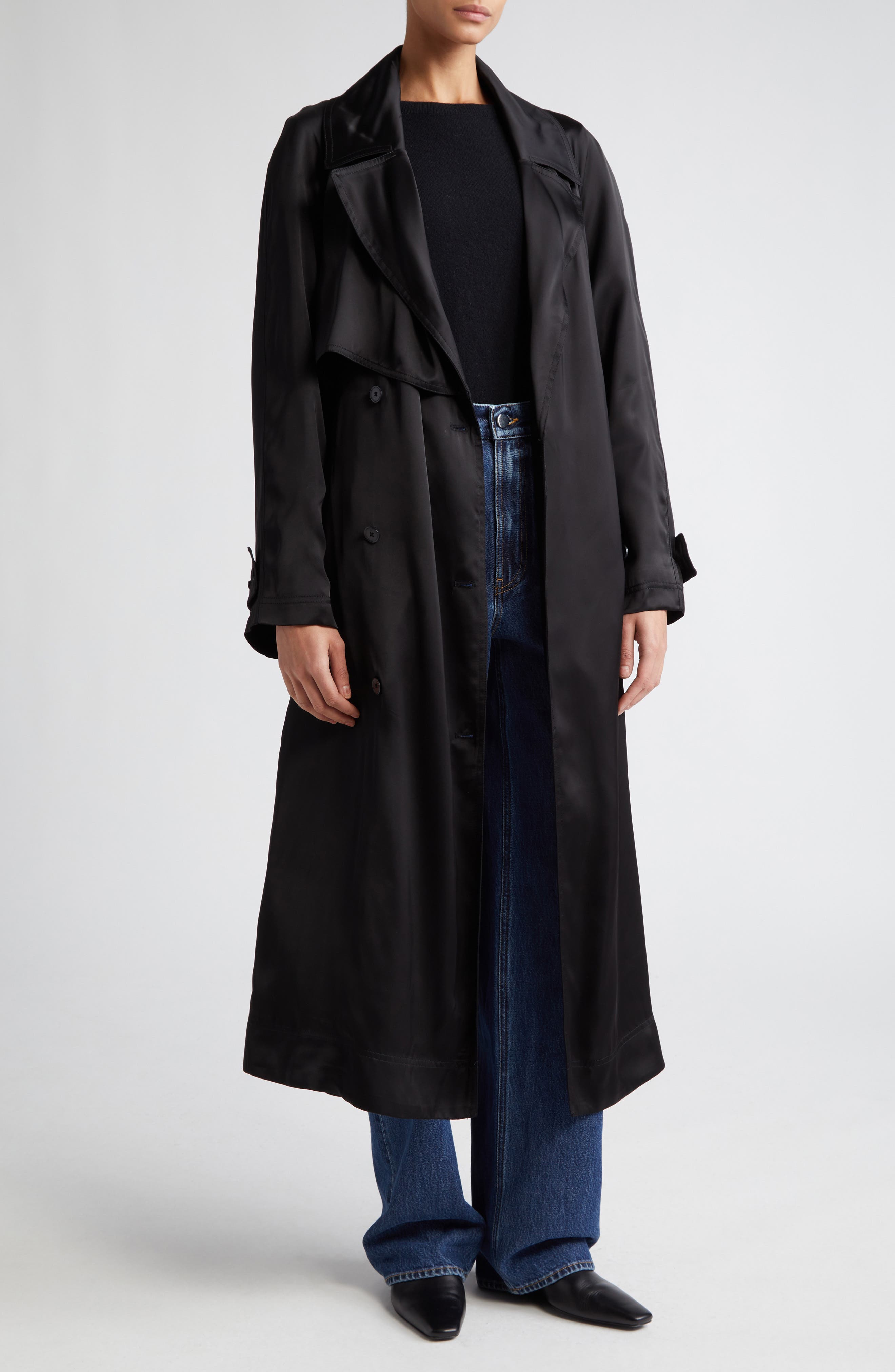 Long black mac coat Clearance